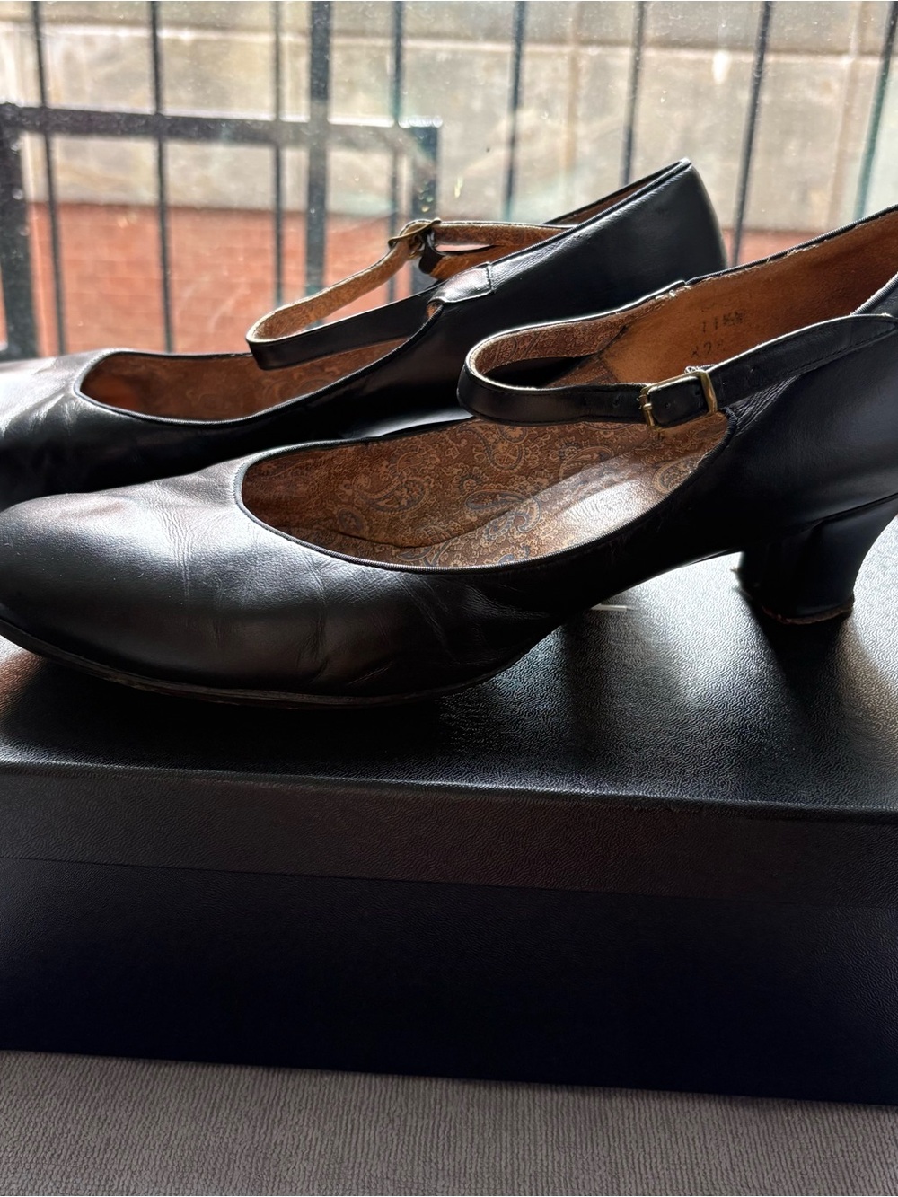 Capezio Footlights Black Leather Character Shoe, 2” HeelAnkle Strap custom made